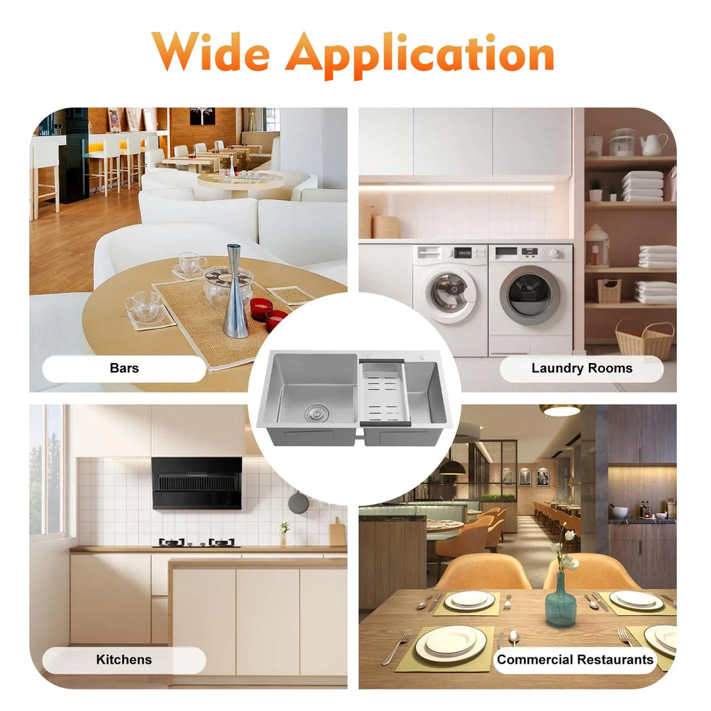 30 Inch Double Bowl Drop-In/Top mount Kitchen Sink