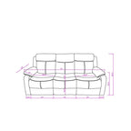 3-Piece Reclining Sofa Set with LED Lights – Sofa, Loveseat & Recliner for Living Room Comfort