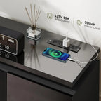 Fireplace TV Stand with LED Light, 4 AC Power Outlets