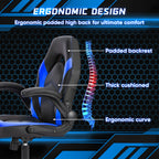 Ergonomic Office Chair with Swivel Rolling Adjustable PU Leather Racing Chair Flip-up Armrest