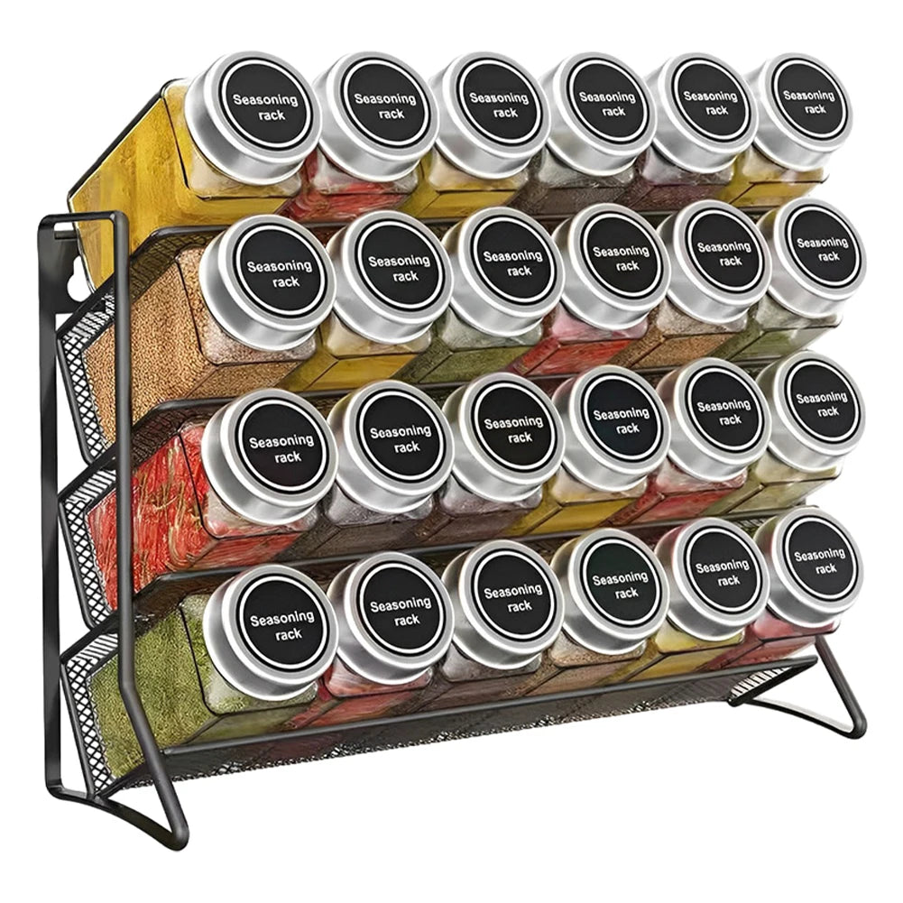 4 Tier Carbon Steel Pantry Organizer Stand for Home Kitchen