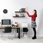 Floating Shelves for Wall - 24 Inch Bathroom, Bedroom & Kitchen Storage with Invisible Brackets (Black, 2 Pack)