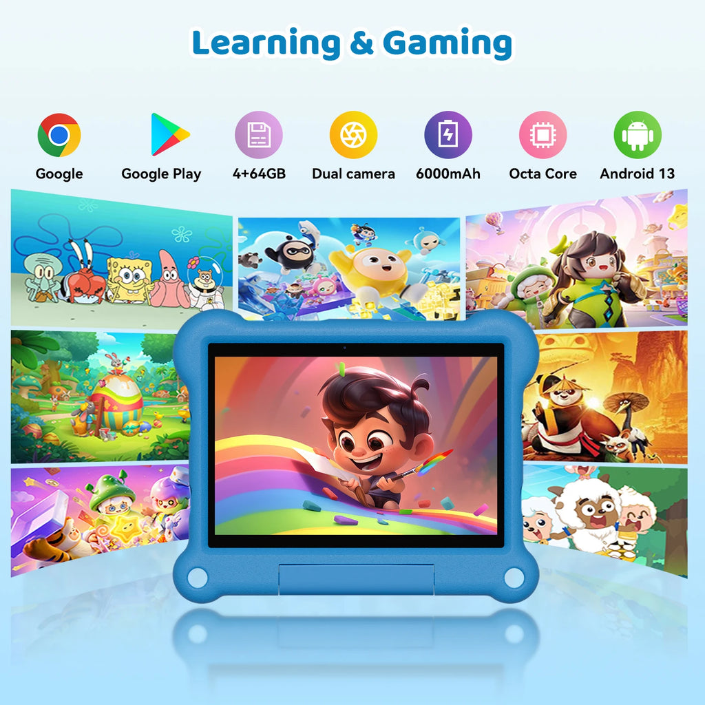 10 Inch Kids Tablet Android14 4GB RAM + 64GB ROM Tablet WIFI Google Play