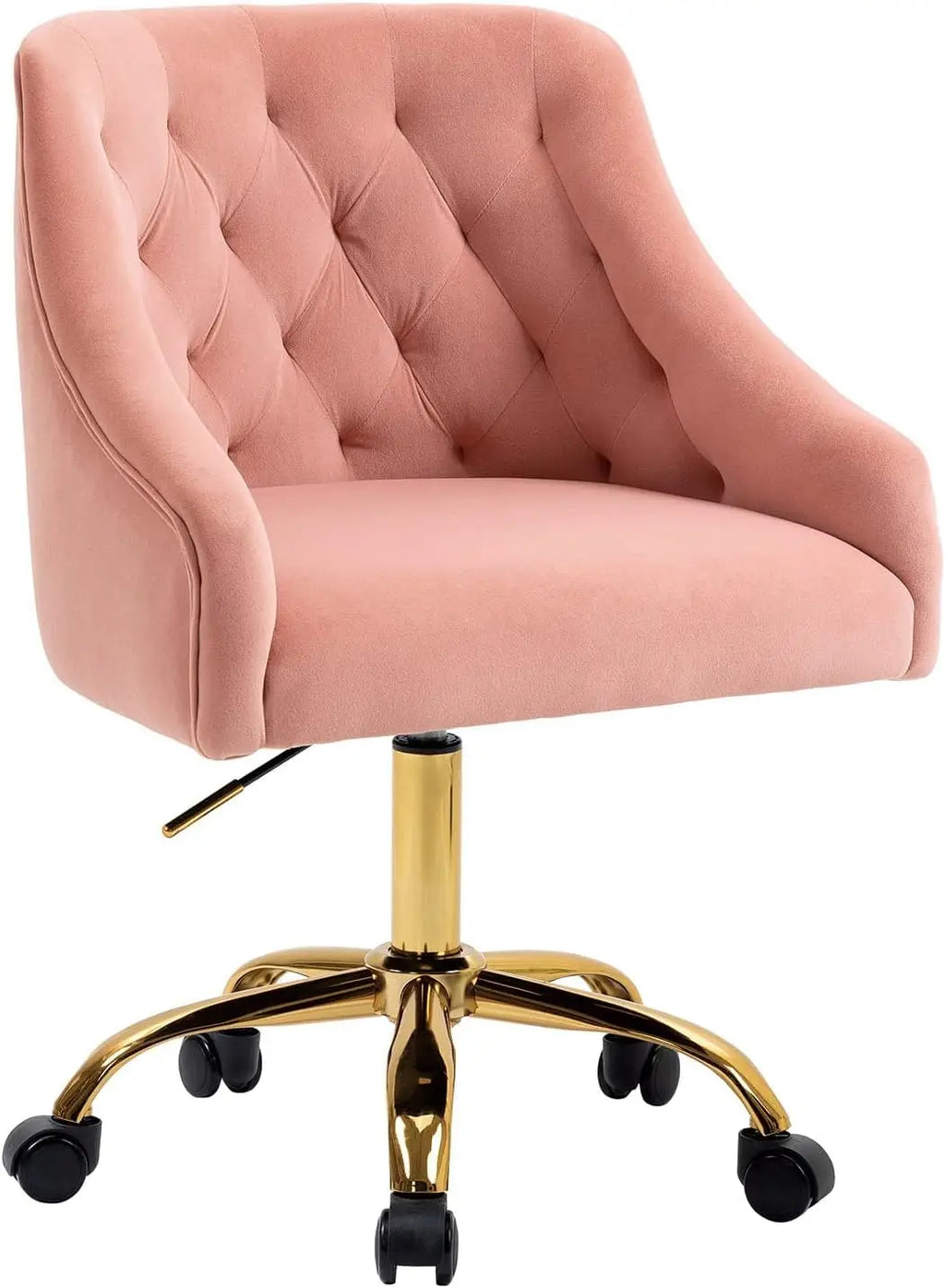 Modern Velvet Office Chair Height Adjustable Mid-Back