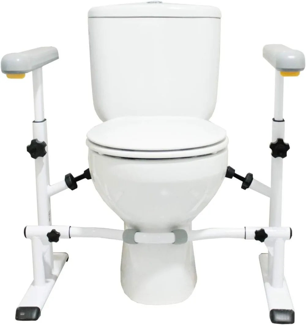 Adjustable Toilet Safety Rails, 330 lbs Capacity, Tool-Free Installation