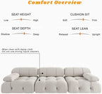 104" Modern Velvet Convertible Couches 3 Seats