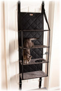 Space-Saving Door-Mounted Cat Tree with 4 Fleece Hammocks, Tool-Free Assembly for Multiple Cats
