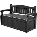 Devoko 80 Gallon Lockable Storage Bench Deck Box, Outdoor Seating & Patio Furniture Storage for Cushions & Garden Tools, Black