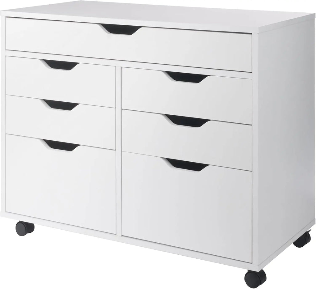 Mobile Cabinet with 5 Drawers and Side Storage