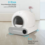 Automatic Smart Litter Box, Self-Cleaning Cat Litter Box 65L Large Capacity, APP Control, 2.4G WiFi Only, Ion Odor Neutralization, Compatible with Clumping Litters, Ideal for Multi-Cat Homes