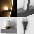 2pcs Modern Adjustable LED Wall Sconce, 31.5" Arched Metal Bedside Lamp, 3000K Warm Glow