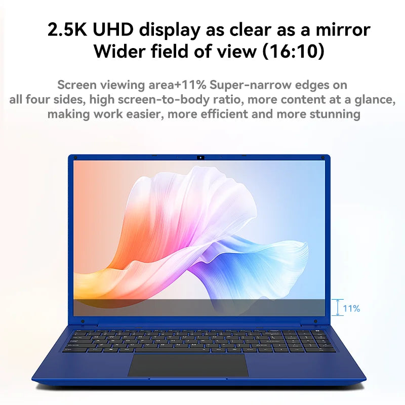 16 Inch Laptop with Intel Core i5 1240P 2.5K IPS Display Windows 11 Laptop 16GB RAM 1TB ROM SSD