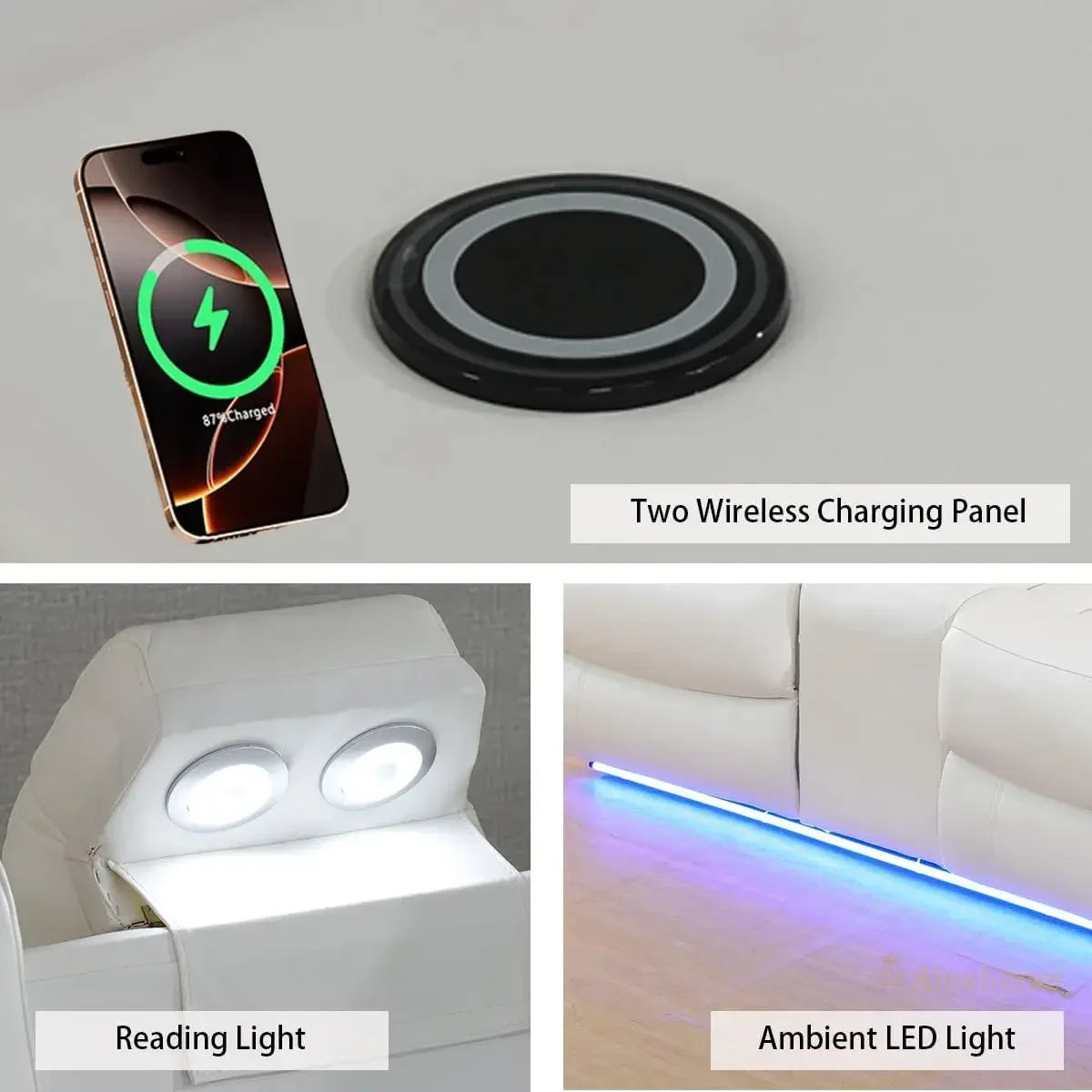 Power Recliner Sofa, Loveseat Chair with Storage