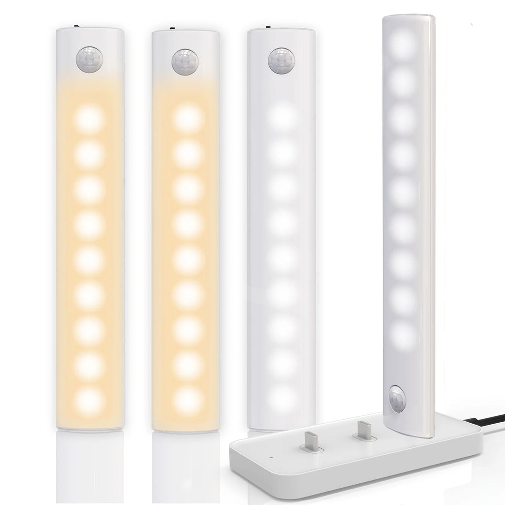 Under Cabinet Lights 1/3/5/6pcs, Motion Sensor Rechargeable  Battery Operated