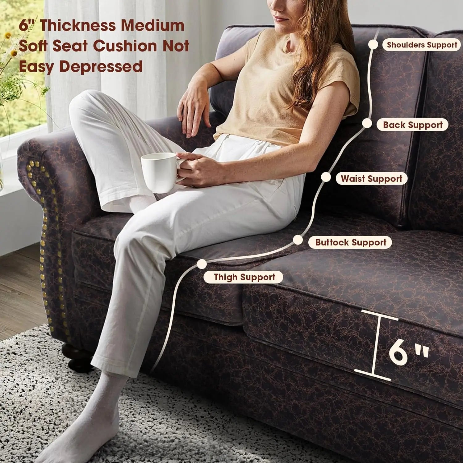 Mid-Century Vintage Sofa Couches with Rivet Design