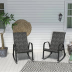 Outdoor E-coated Steel Rocker Seating for Front Porch Garden Patio Backyard