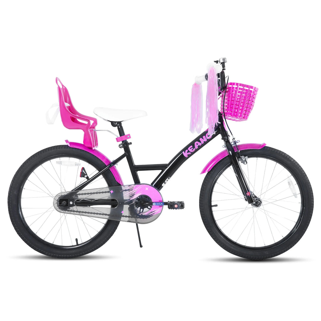 Ages 3-10 Years, Girls' Bikes with Training Wheels, Streamers, Basket and Doll Seat