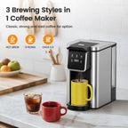 Single Serve Coffee Maker for K-Cup Pod and Grounds Hot and Iced Coffee Maker with Strong Button Feature 6 to 14oz Brew Sizes