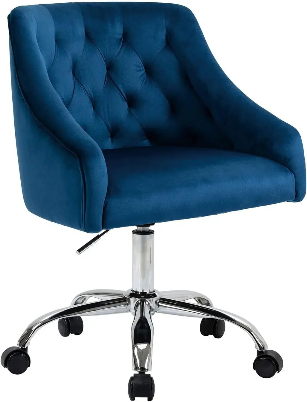 Modern Velvet Office Chair Height Adjustable Mid-Back