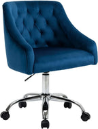 Modern Velvet Office Chair Height Adjustable Mid-Back