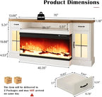 3-Sided Glass Fireplace TV Stand for TVs up to 80''