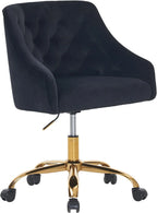 Modern Velvet Office Chair Height Adjustable Mid-Back