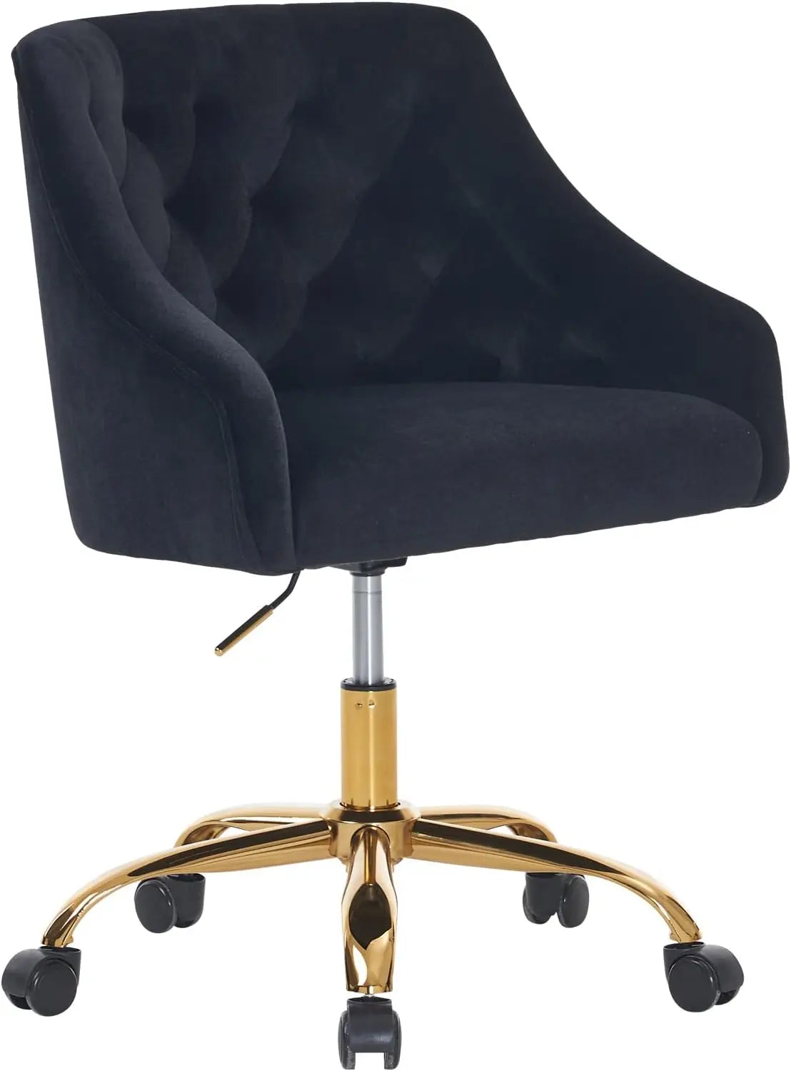 Modern Velvet Office Chair Height Adjustable Mid-Back