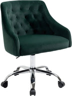 Modern Velvet Office Chair Height Adjustable Mid-Back