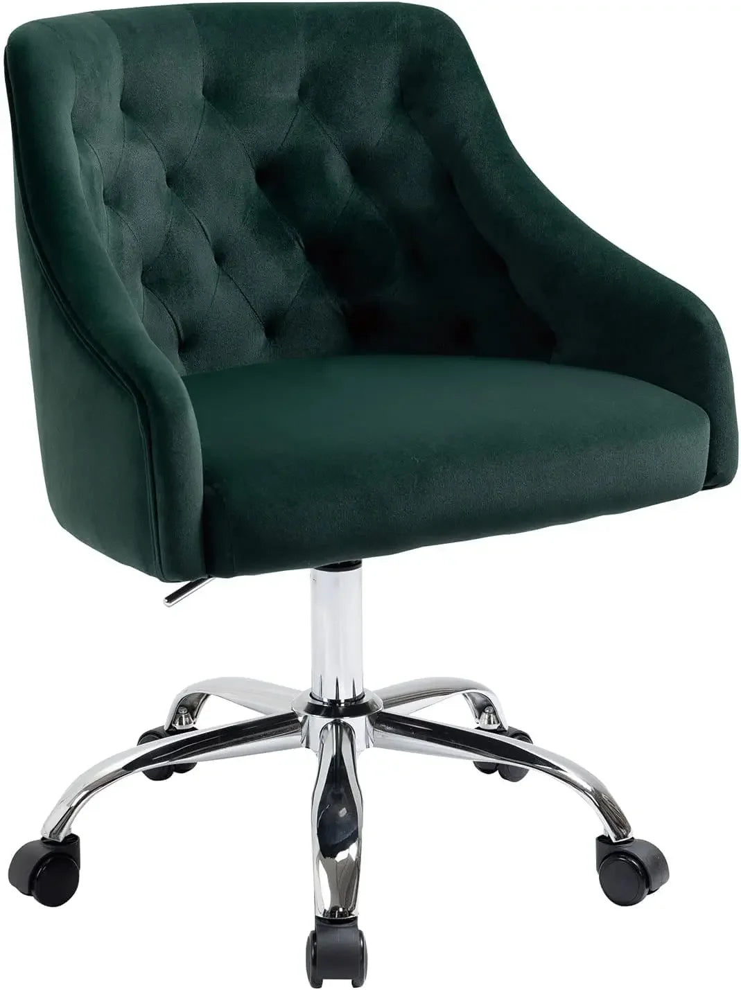 Modern Velvet Office Chair Height Adjustable Mid-Back