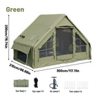 Inflatable Tent With Skylight, Pump, 4-6 Person Outdoor Family Luxury Tent