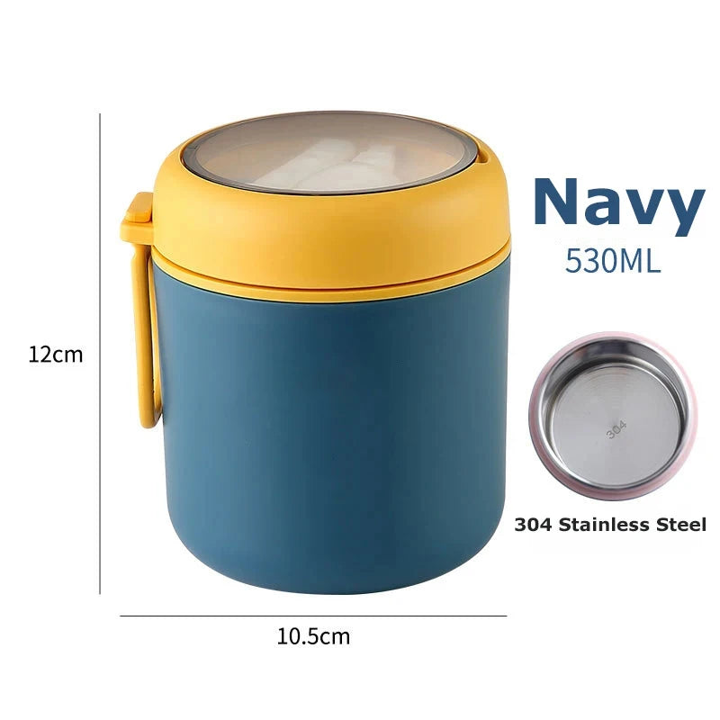 530ml/710ml Food Thermal Jar Insulated Soup Cup Thermos Containers Stainless Steel