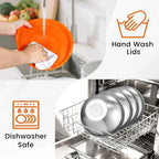 5-piece stainless steel mixing bowl set with 3 grater attachments, suitable for baking and serving food