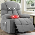 Massage Rocker Recliner Chair with Heat & Vibration 4 Pockets 2 Cup Holders