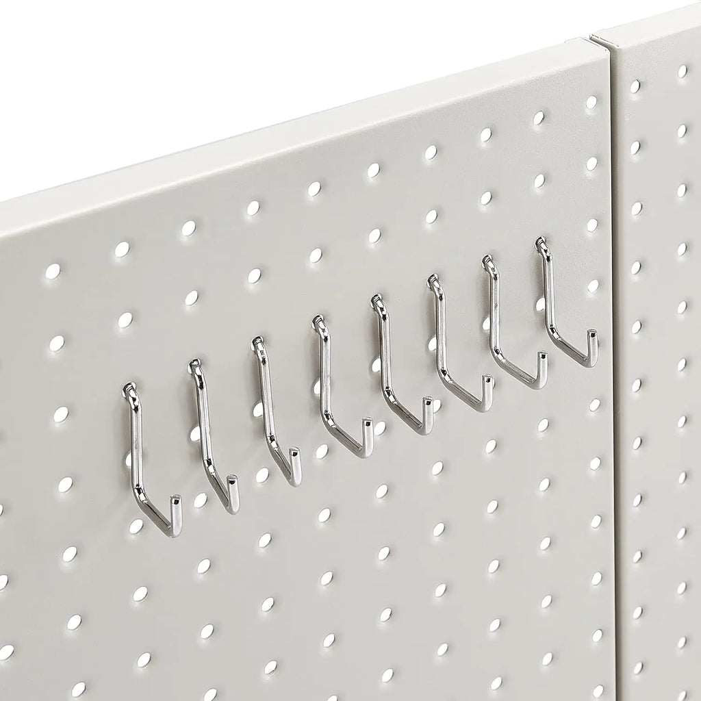 48-Piece Gray Metal Pegboard Kit for Wall Storage, Rust & Scratch Resistant