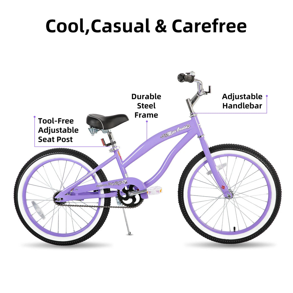 20" 24" 26" Beach Cruiser Bike for Girls, Boys, Men and Women