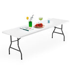 4/6/8 FT Portable Folding Outdoor Indoor Heavy Duty Table with Carrying Handle Safety Lock For Camping Picnic Dining