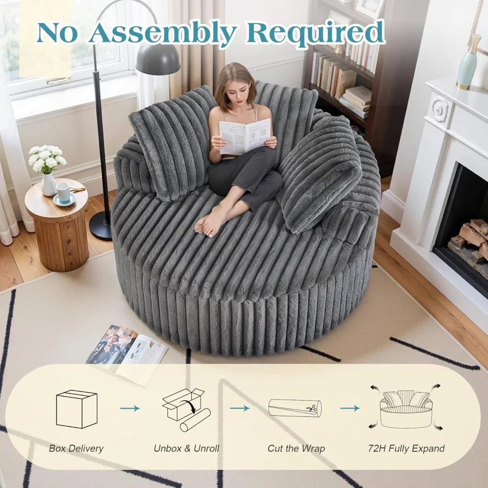 54 Oversized Round Chair Lounge Chaise Indoor
