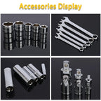 216pcs Impact Socket Set,1/2,1/4,3/8 Inch Drive Ratchet Wrench Set,72 Tooth Ratchet wrench