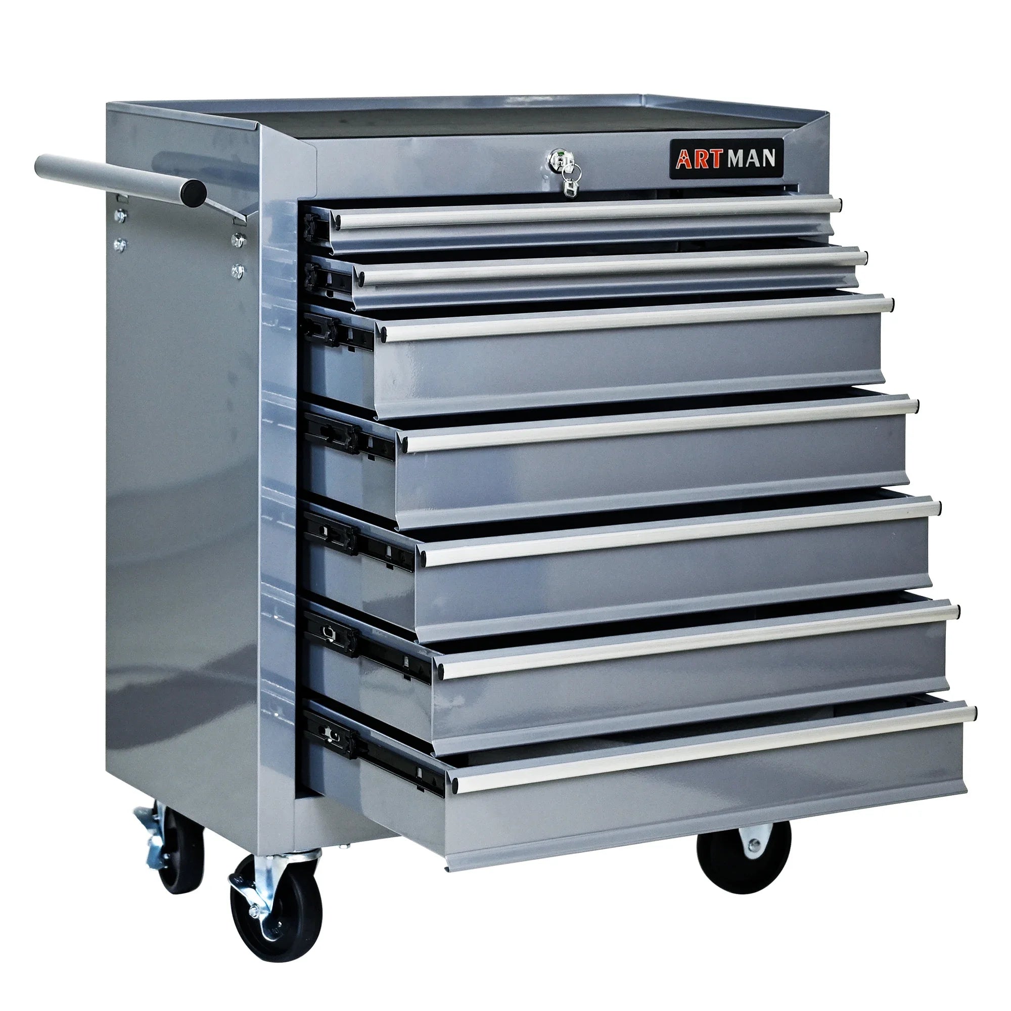 7 Drawer Rolling Tool Box with Key Lock
