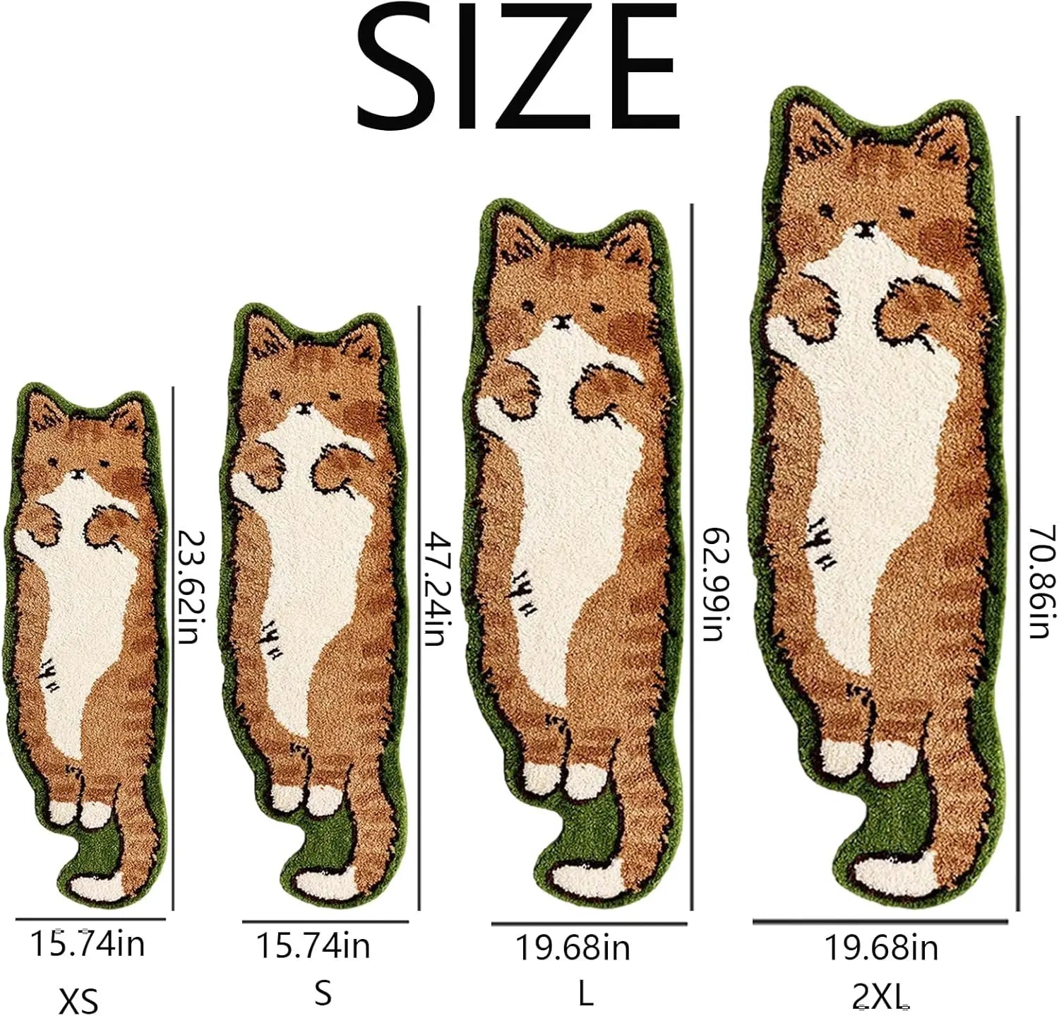 Cute Cat Printed Area Rug, Warm Anti-Slip Dirt Resistant