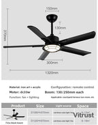 Waterproof Ceiling Fan with Light for Patio Outdoor & Porch