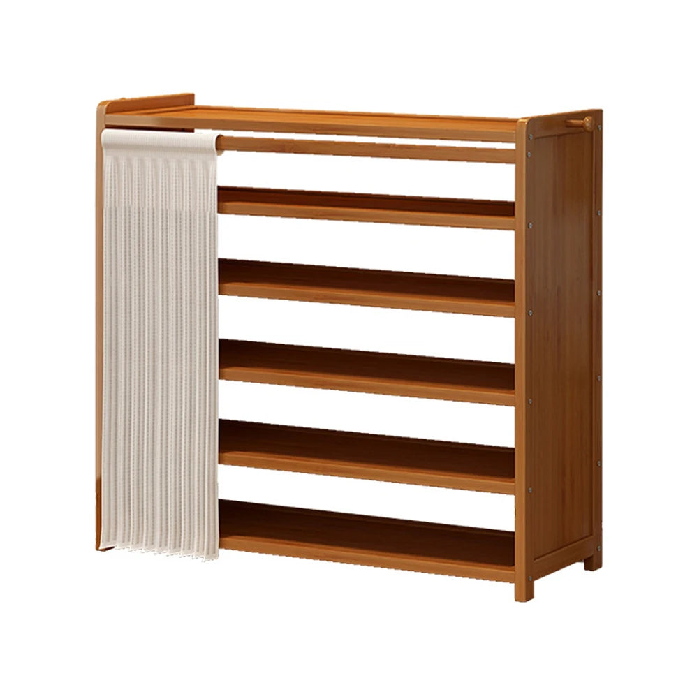 6-Tier Shoes Organizer with White Gauze Curtain