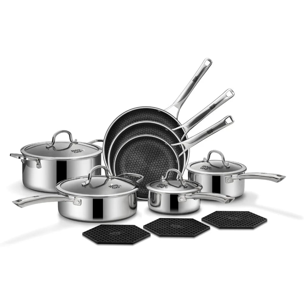 14 Pcs Hybrid Stainless Steel Cookware Sets
