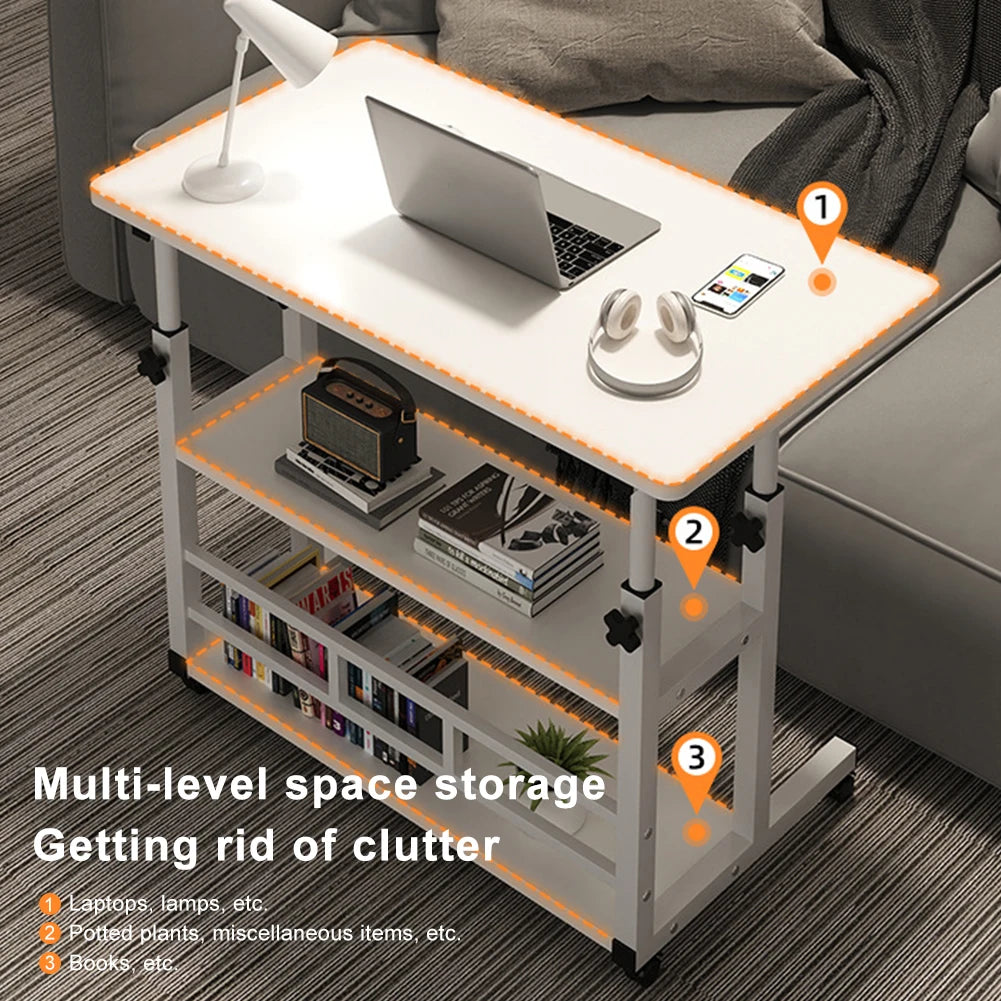 Multi-Layer Standing Height Adjustable Wooden Computer Workstation