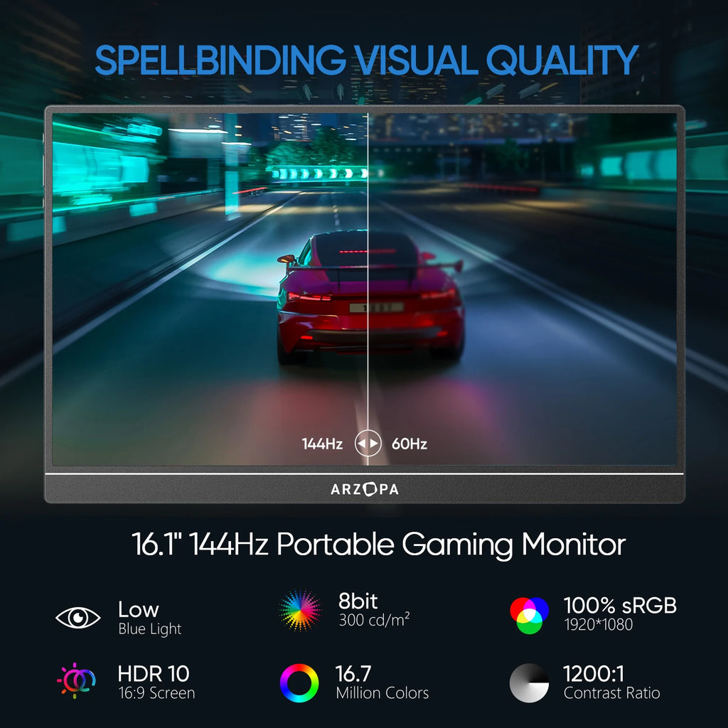 ARZOPA 16.1 Inches Portable Gaming Monitor