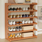 Multi-Tier Shoe Storage Rack, Compact Space-Saving Easy Assembly, Square Shelves for Entryway