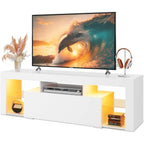 Modern Entertainment Center for 32-60 Inch TVs, LED Lights & 2 Drawers