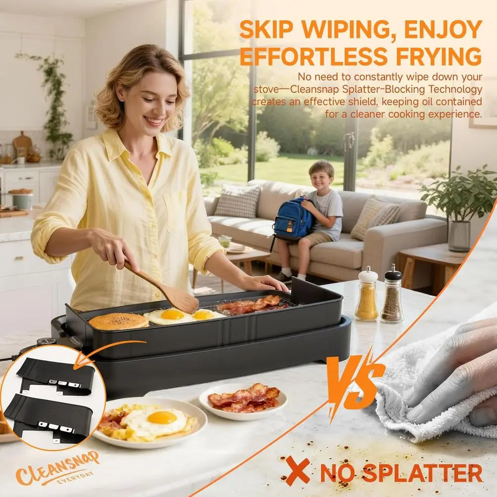Everyday Electric Griddle, 20” Nonstick Grill with Removable Plate,