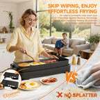 Everyday Electric Griddle, 20” Nonstick Grill with Removable Plate,