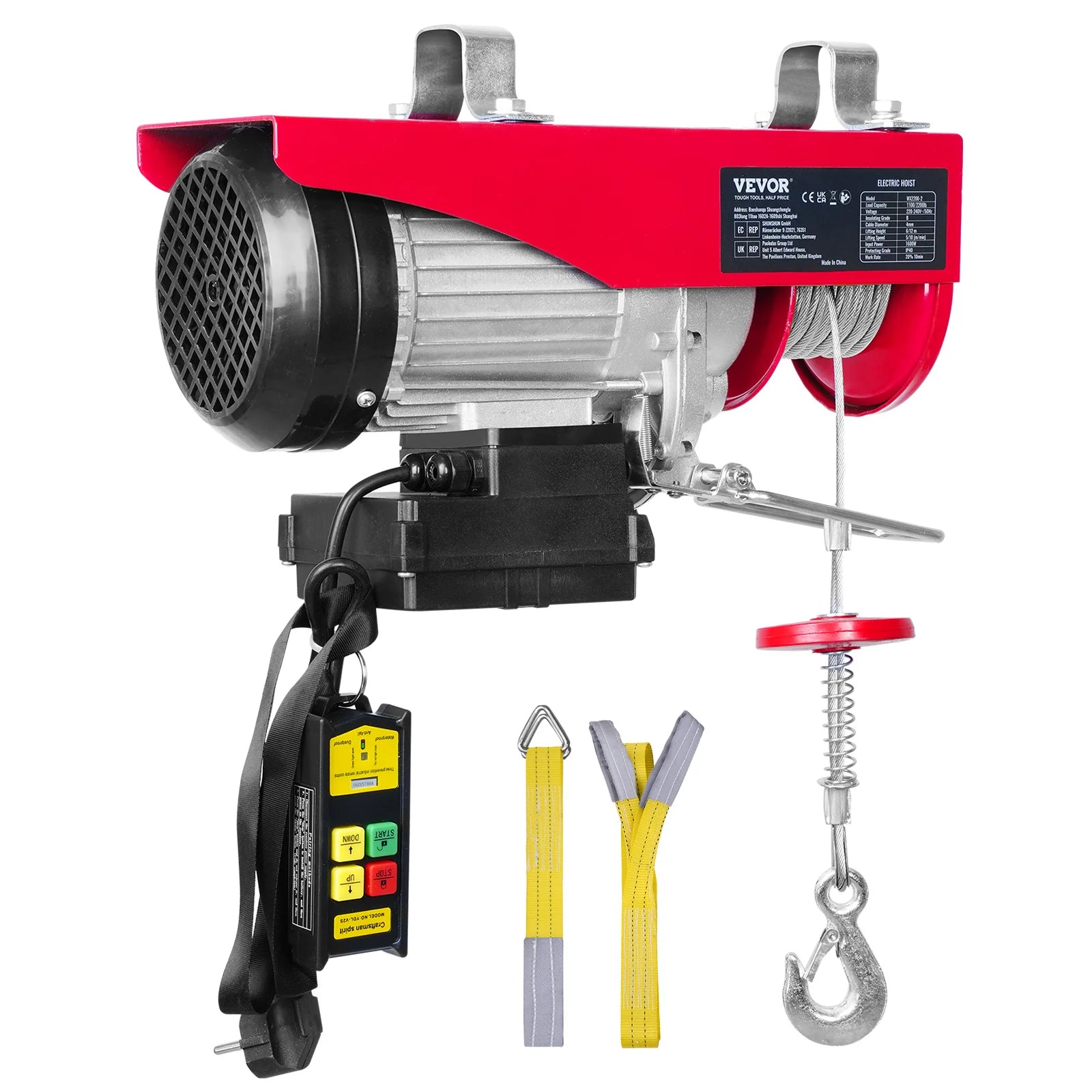 400-1000kg Electric Hoist, Wireless Or Wired Remote Control Lifter